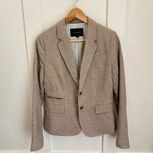 Banana Republic Oatmeal Wool Blend Chevron Academy Blazer Jacket